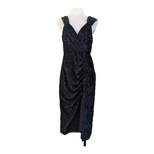 Saylor Size Small Sequin Farrah Sheath Dress Black Hourglass V Neck Sleeveless